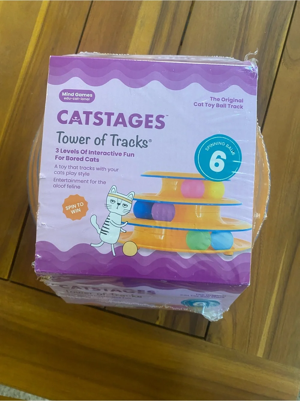 Tower of Tracks Interactive Cat Toy - Purple & Orange